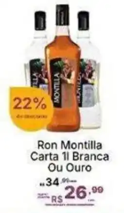 Super Lagoa Ron Montilla Carta 1 Branca Ou Ouro oferta
