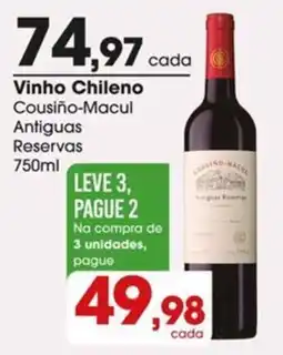 Zaffari Vinho chileno cousiño-macul antigua reservas oferta