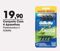 Zaffari Conjunto com 4 aparelhos prestobarba 3 gillette oferta