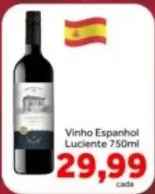Shibata Supermercados Vinho Espanhol Luciente oferta