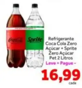 Shibata Supermercados Refrigerante coca cola zero açúcar + sprite zero açúcar oferta
