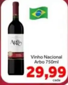 Shibata Supermercados Vinho Nacional Arbo oferta