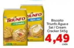 Shibata Supermercados Biscoito triunfo água e sal / cream cracker oferta