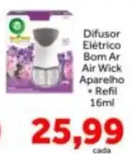 Shibata Supermercados Difusor Elétrico Bom Ar Air Wick Aparelho + Refil oferta