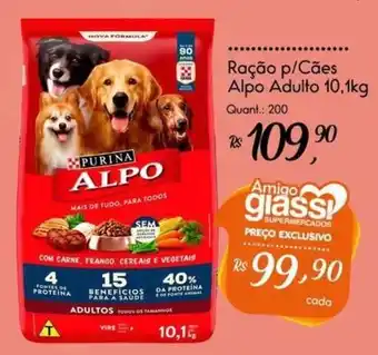 Giassi Supermercados Ração p/Cães Alpo Adulto oferta