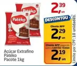 Tenda Atacado Açúcar Extrafino Patéko Pacote oferta