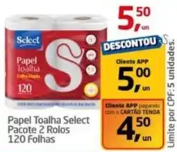 Tenda Atacado Papel Toalha Select Pacote 2 Rolos 120 Folhas oferta