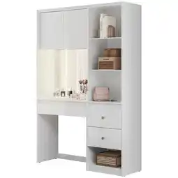 Benoit Penteadeira Multiuso Camarim Moval Lume 2 Portas 3 Gavetas MDP com Led 207 x 136 x 45cm oferta