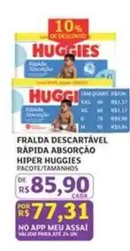 Assaí Atacadista Huggies - fralda descartável rapida absorção oferta