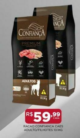 DB Supermercados Ração para cães confiança adulto 10,1kg oferta