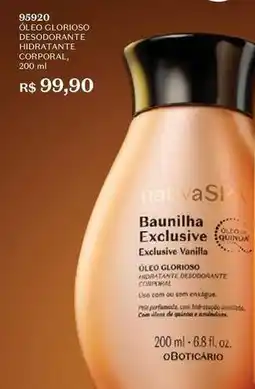 O Boticário De - oleo deodorant e corporat oferta