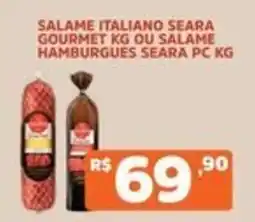 Supermercados Pague Menos Salame italiano seara gourmet kg ou salame hamburgues seara pc kg oferta