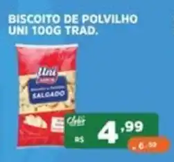 Supermercados Pague Menos Biscoito de polvilho uni 100g trad. salgado oferta