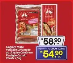 Fort Atacadista Perdigão - linguiça mista defumada ou linguica calabaresa oferta