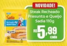 Supermercados Pague Menos Steak Recheado Presunto e Queijo Sadia oferta