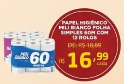 Bahamas Mix Papel higiênico mili bianco folha simples oferta