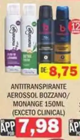 Supermercados Mendonça Antitranspirante aerossol bozzano/ monange oferta