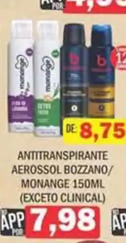 Supermercados Mendonça Antitranspirante aerossol bozzano/ monange 150ml oferta