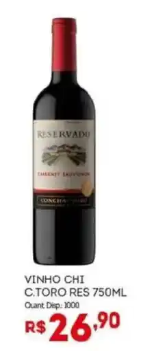 Bistek Supermercados vinho chi c.toro res 750ml oferta