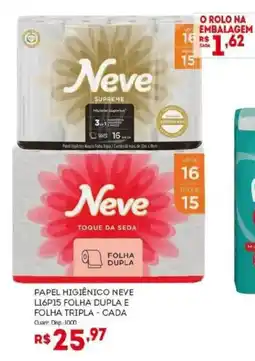 Bistek Supermercados Papel higiênico neve folha dupla e folha tripla oferta