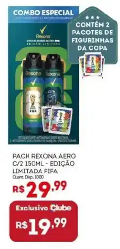Bistek Supermercados Pack rexona aero c/2 150ml - edição limitada fifa oferta