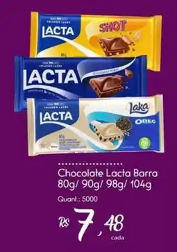 Giassi Supermercados Chocolate lacta barra oferta
