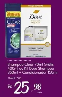 Giassi Supermercados Shampoo clear 70ml grátis oferta