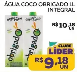 Lider Atacadista Água coco obrigado integral oferta