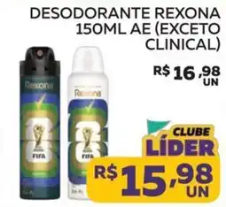 Lider Atacadista Desodorante rexona 150ml ae (exceto clinical) oferta