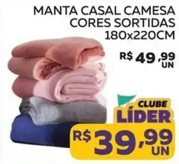 Lider Atacadista Manta casal camesa cores sortidas oferta