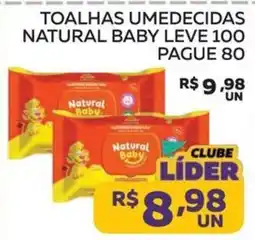 Lider Atacadista toalhas umedecidas natural baby oferta