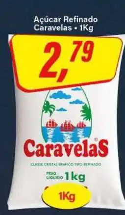 Rede Supermarket Açúcar Refinado Caravelas 1kg oferta