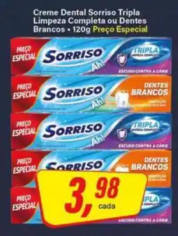 Rede Supermarket Creme Dental Sorriso Tripla Limpeza Completa ou Dentes Brancos oferta