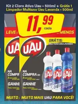 Rede Supermarket Kit 2 Cloro Ativo Uau + Grátis 1 Limpador Multiuso Uau Lavanda oferta