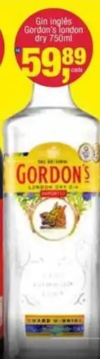 Frangolândia Gin inglês gordon's london dry oferta