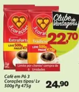 Confiança Supermercados Café em Pó 3 Corações tipos oferta