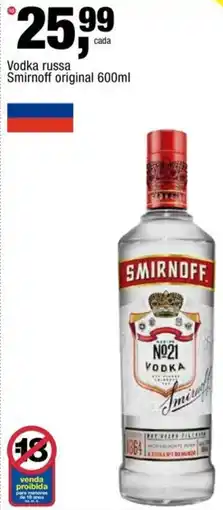 Frangolândia Vodka russa Smirnoff original oferta