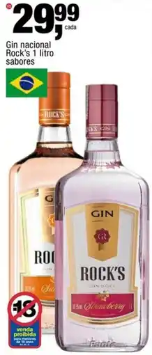 Frangolândia Gin nacional Rock's 1 litro sabores oferta