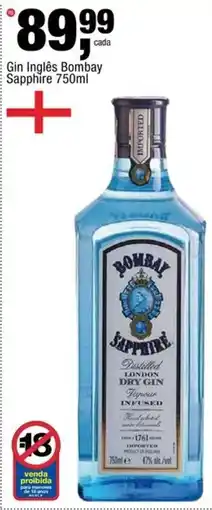 Frangolândia Gin inglês bombay sapphire oferta