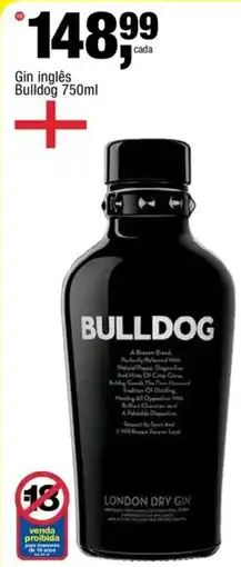 Frangolândia Gin inglês Bulldog oferta