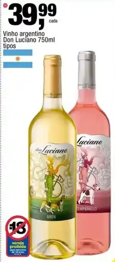 Frangolândia Vinho argentino Don Luciano tipos oferta