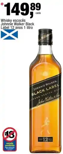 Frangolândia Whisky escocês Johnnie Walker Black Label 12 anos oferta