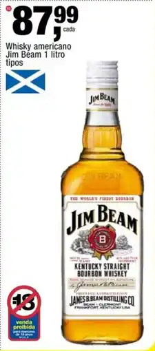 Frangolândia Whisky americano Jim Beam 1 litro tipos oferta