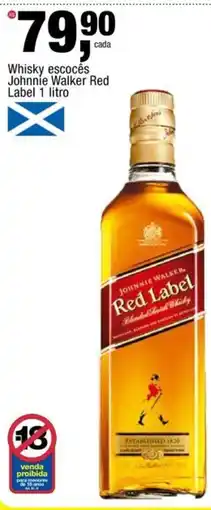 Frangolândia Whisky escocês johnnie walker red label 1 litro oferta