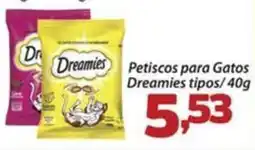 Confiança Supermercados Petiscos para Gatos Dreamies tipos oferta