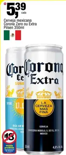 Frangolândia Cerveja mexicana corona zero ou extra pilsen oferta