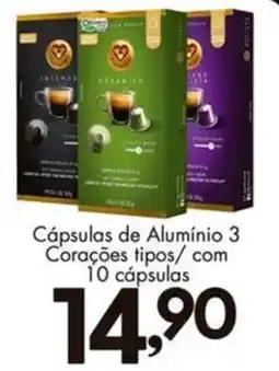 Confiança Supermercados Cápsulas de Alumínio 3 Corações tipos oferta