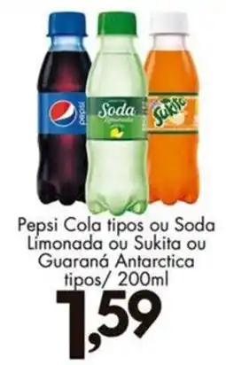 Confiança Supermercados Pepsi Cola tipos ou Soda Limonada ou Sukita ou Guaraná Antarctica oferta