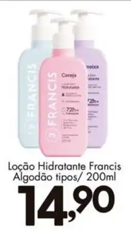 Confiança Supermercados Loção Hidratante Francis Algodão tipos oferta