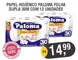 Supermercados Varandas papel higiênico paloma folha dupla oferta